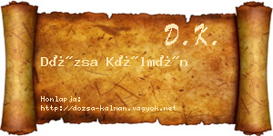 Dózsa Kálmán névjegykártya