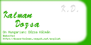 kalman dozsa business card